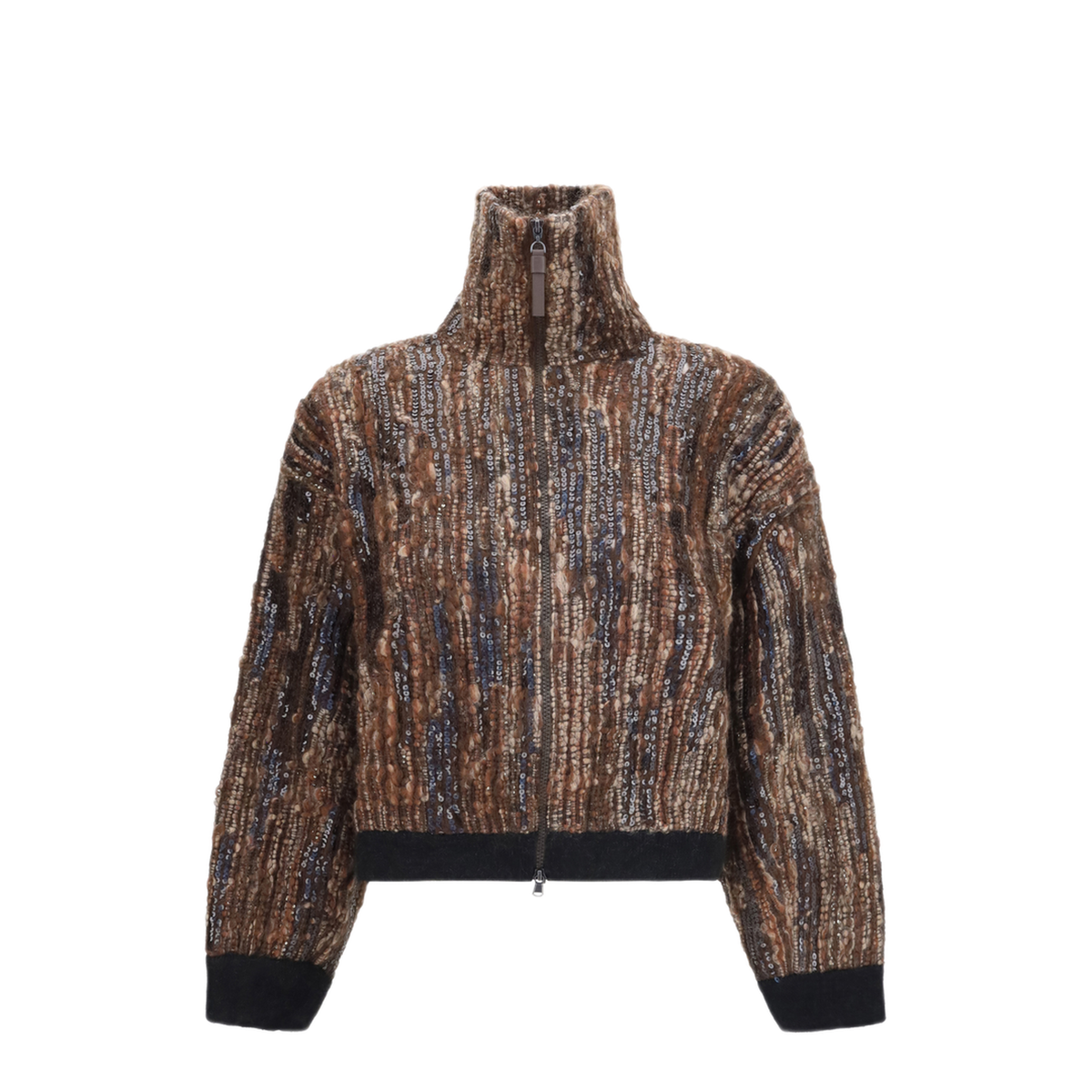 Perforated Zip Cardigan - Image 1