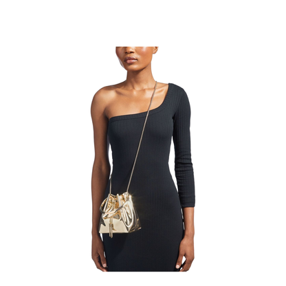 Bon Bon Patent Bucket Bag - Gold - Image 5