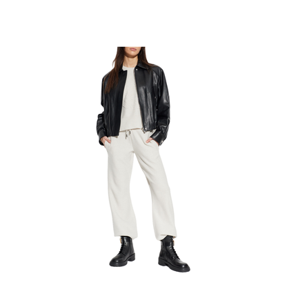 Leather Blouson Puffer Jackets Black - Image 2