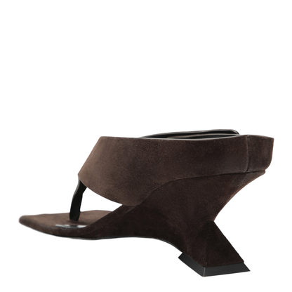 Cheope Suede Thong Sandals in Dark Brown - Image 2