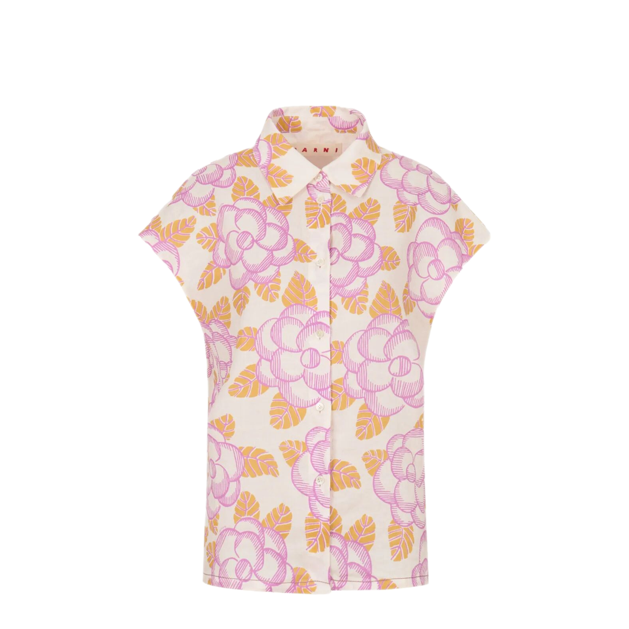 Floral Cap-Sleeved Shirt - Image 1