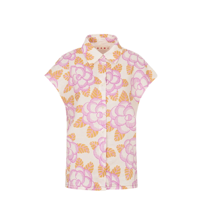Floral Cap-Sleeved Shirt - Image 1