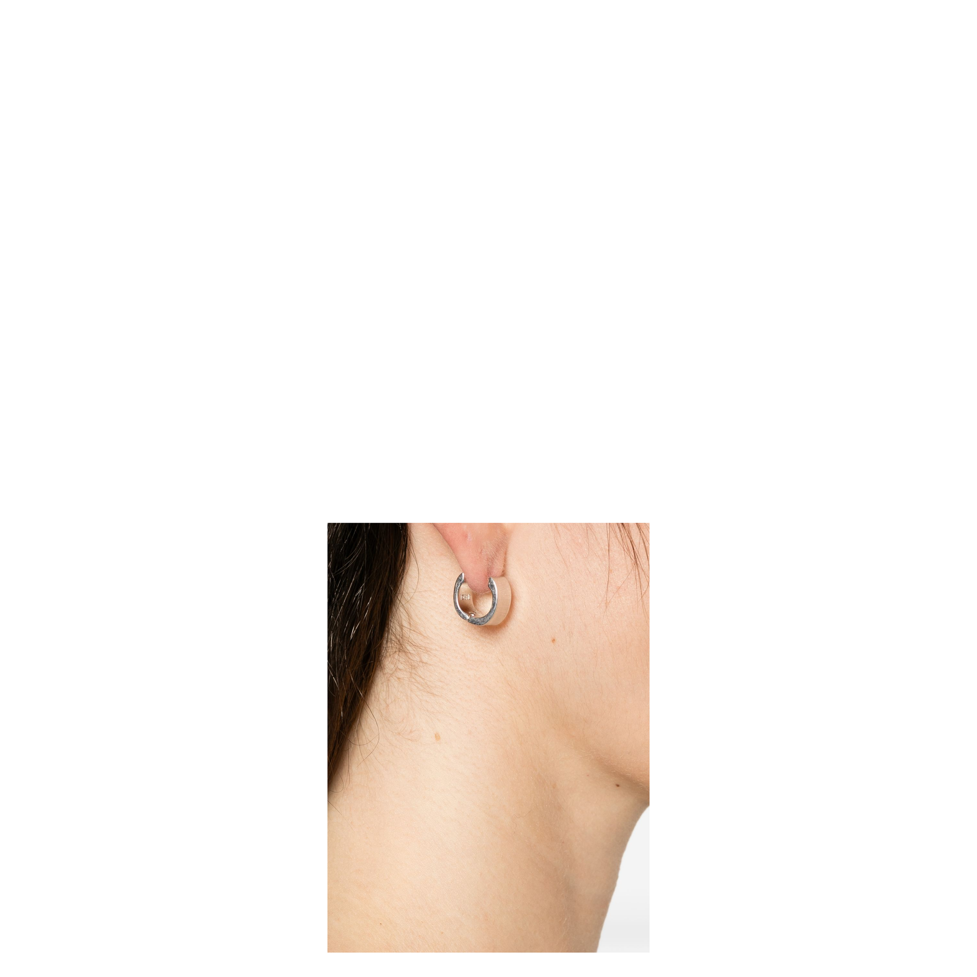 Petite Signature Hoop Earrings in Blue - Image 2