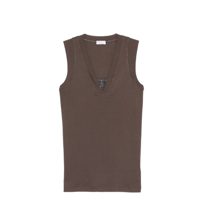 Stretch Cotton Jersey Tank Top with Precious Faux-Layering - Image 6