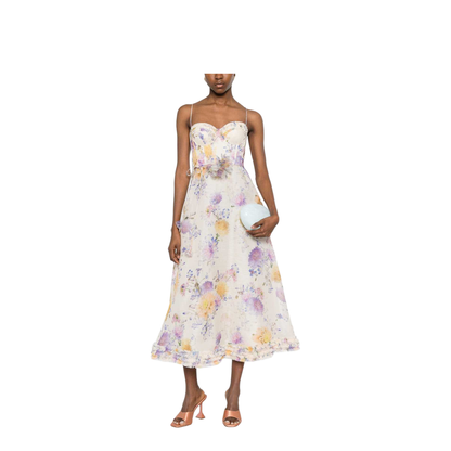 Midi Dress With Flower Print - Image 3