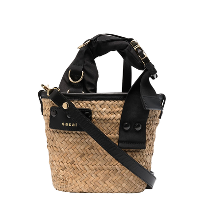 Hybrid Marche Small Raffia Crossbody - Natural/Black - Image 1