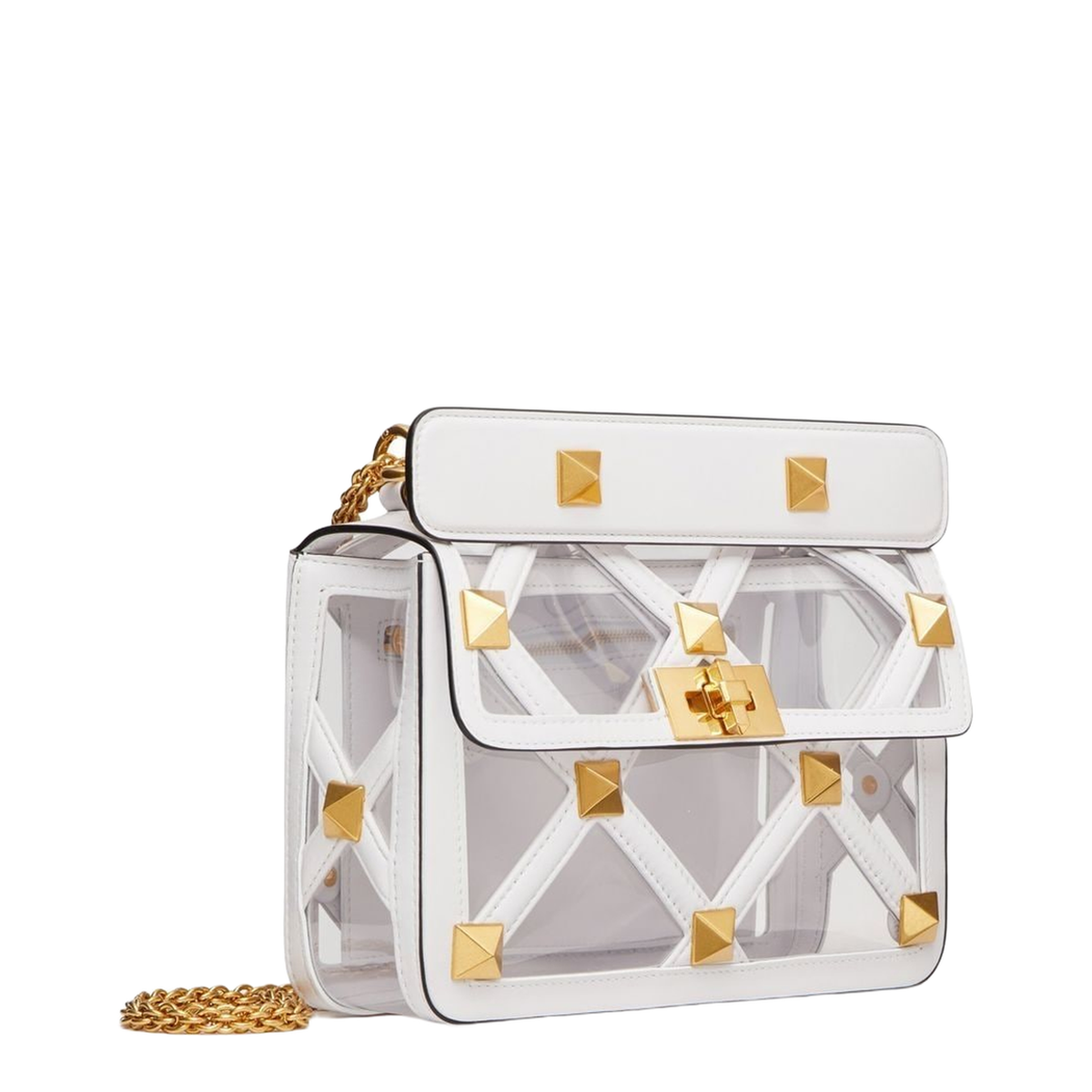 Roman Stud One Size Calfskin Bag - White - Image 3