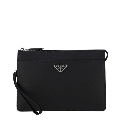 Black Saffiano Leather Pouch - Image 1