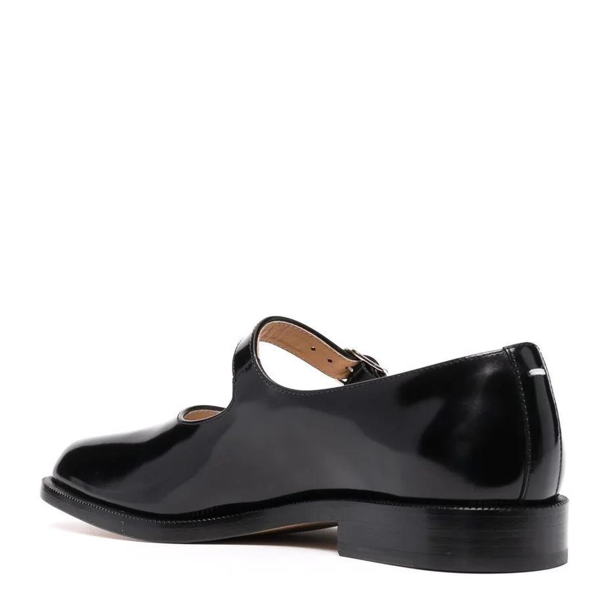 Black Leather Tabi Mary-Jane Shoes - Image 3