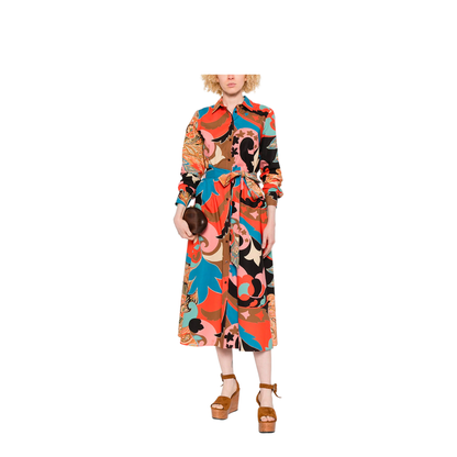MIDI DRESS WITH BELT - Image 2
