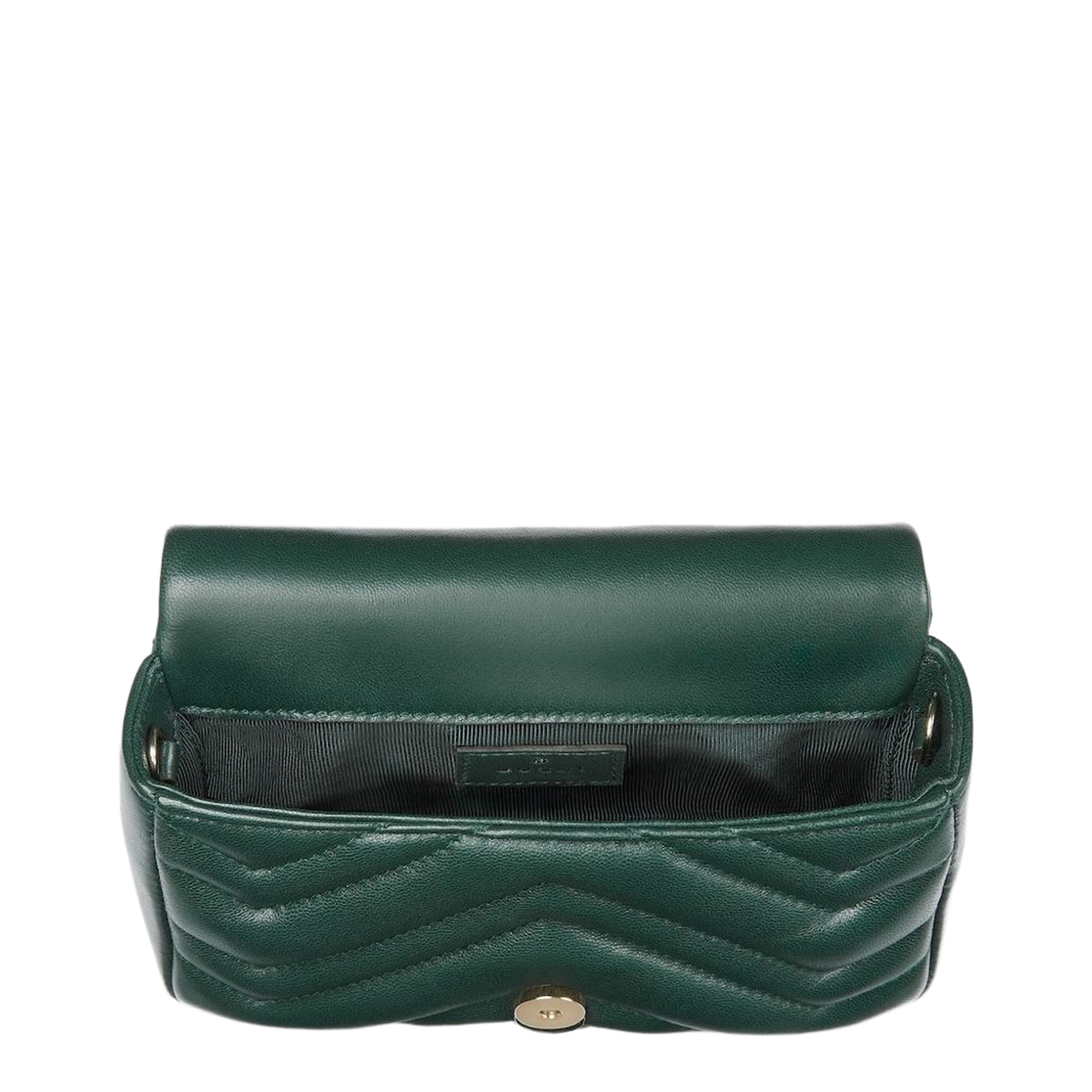 GG Marmont Mini Shoulder Bag Matelassé Nappa Leather - Green - Image 5
