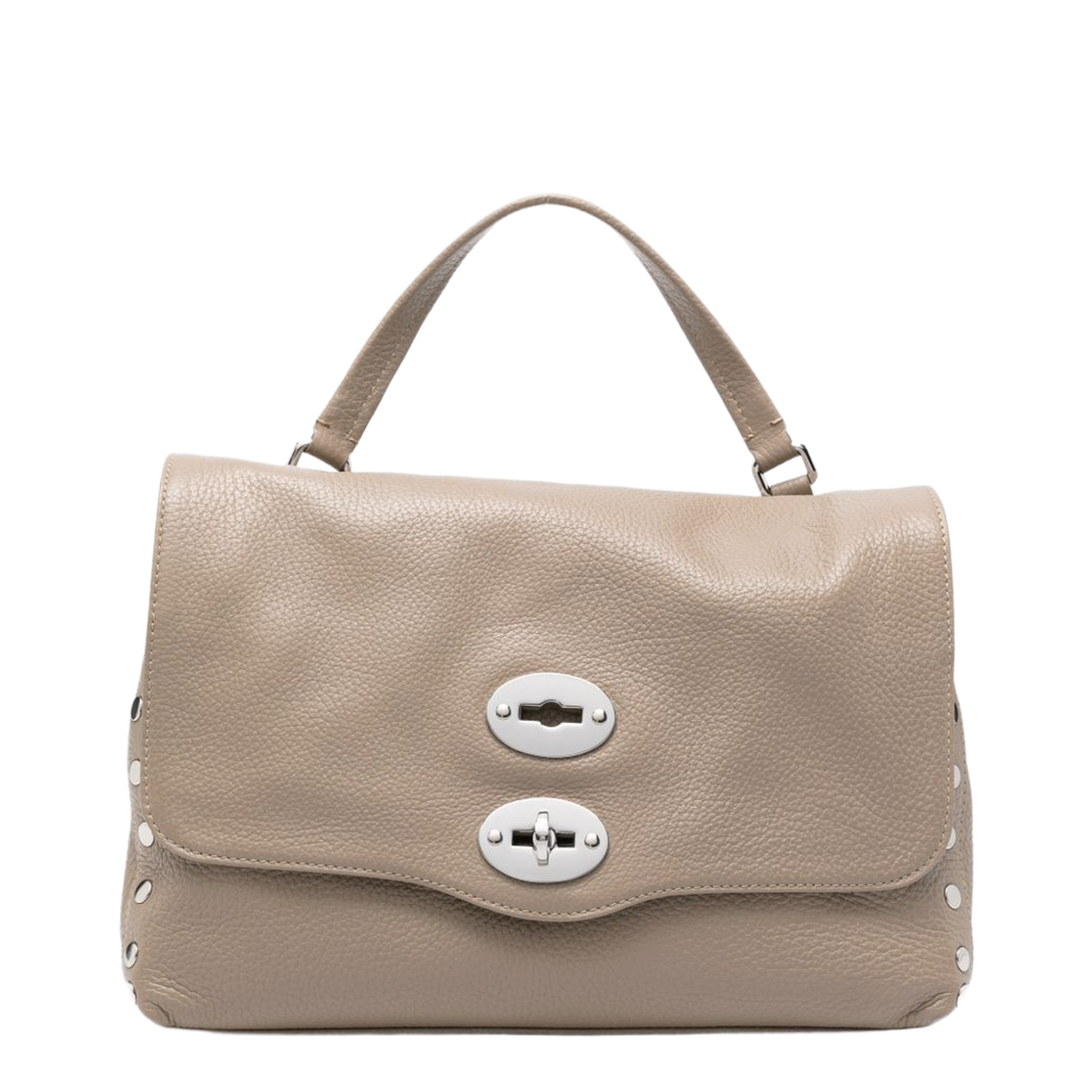 Postina Small Hammered Calfskin Top-Handle Bag - Grey Creta - Image 1