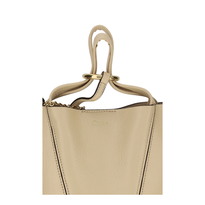Spin Small Calf Leather Tote - Petal Beige - Image 4