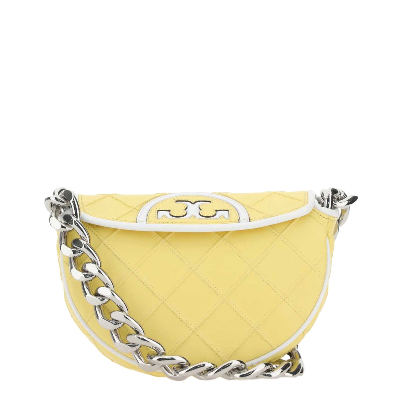 Quilted Leather Bag with Chain and Logo - Image 1