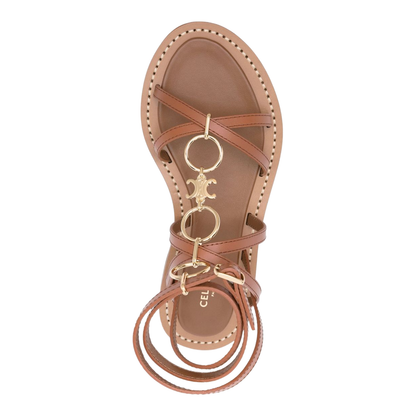 Lympia Sandals with Decorative Straps in Brown - Image 2