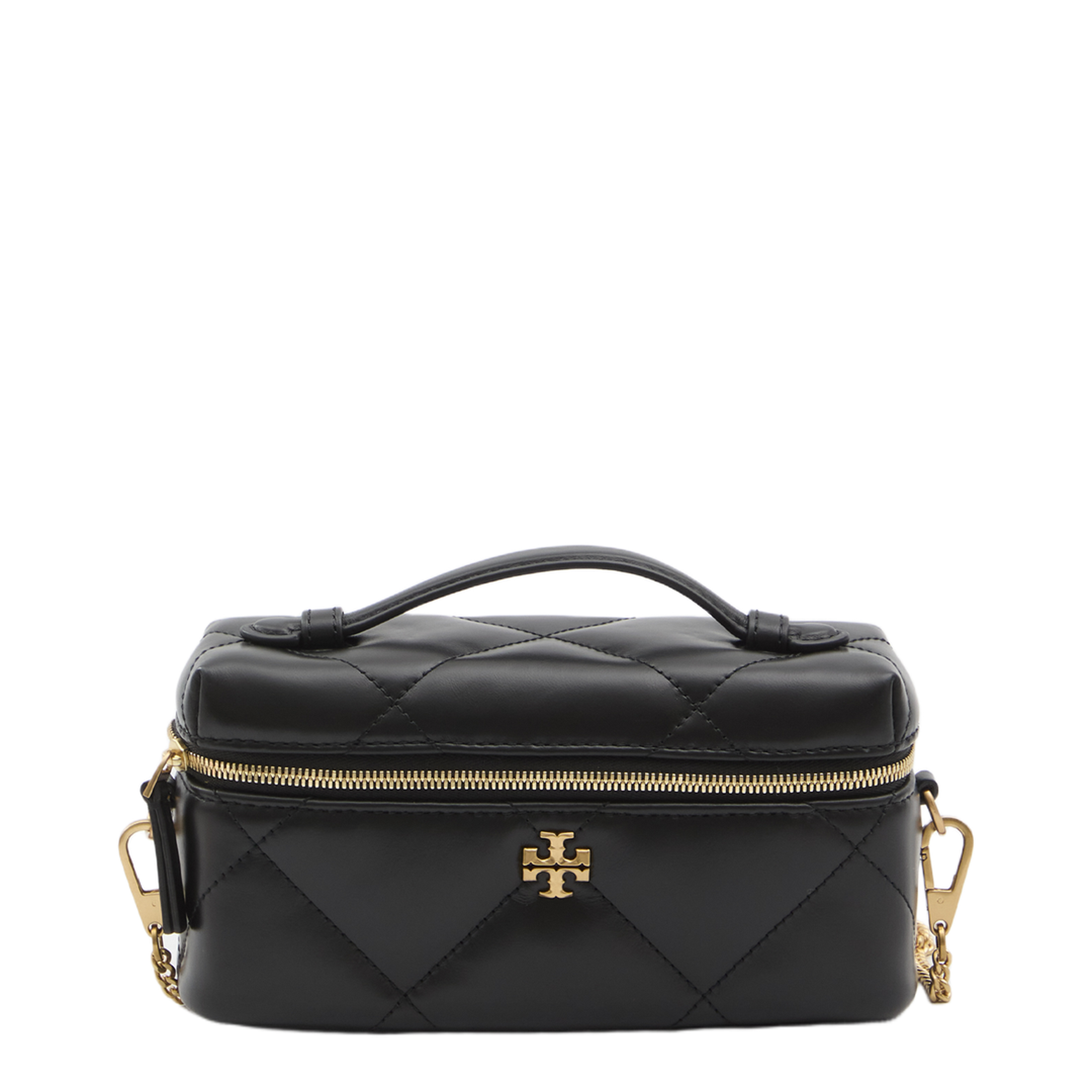 Kira Diamond Quilt Vanity Case - Black - Image 1