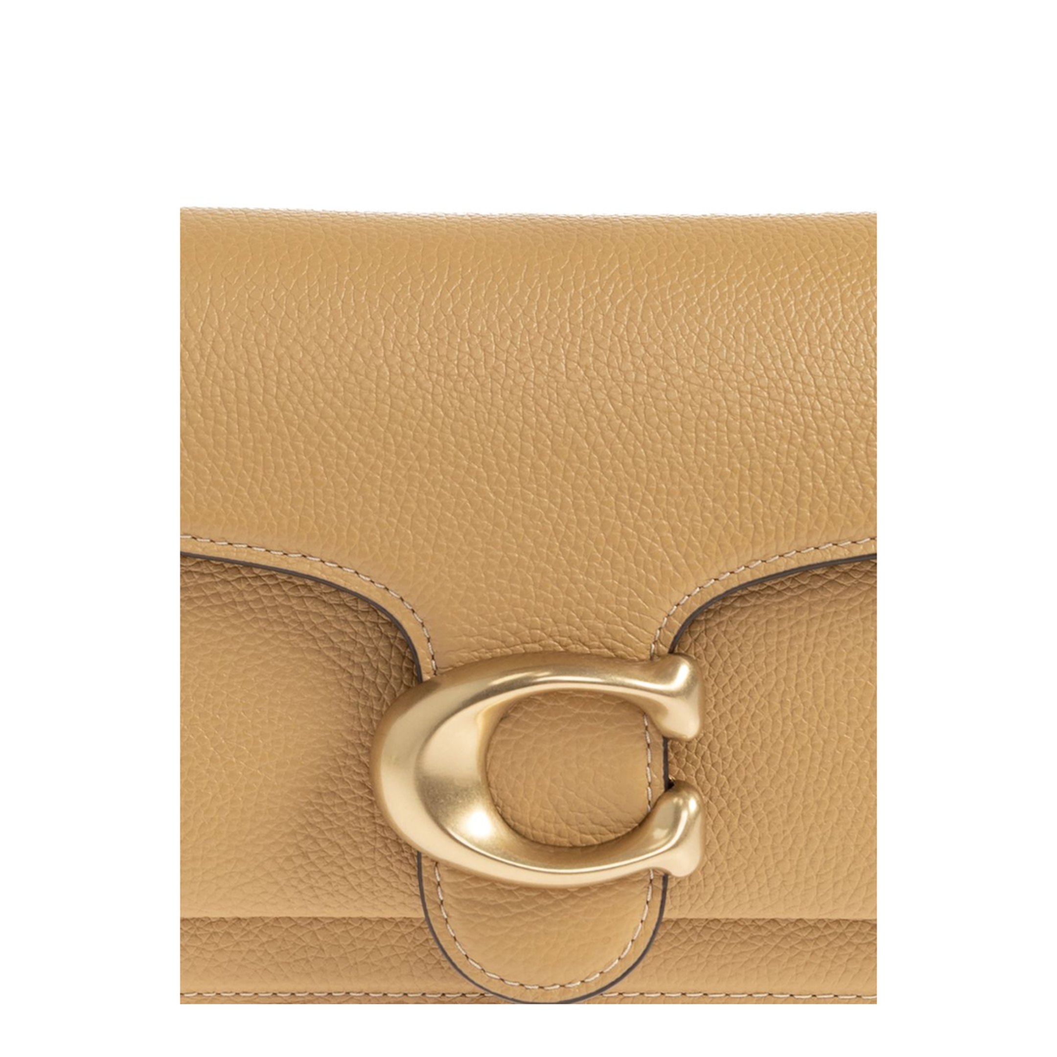 Tabby 26 Polished Pebble Leather Shoulder Bag - Brass/Biscuit - Image 2