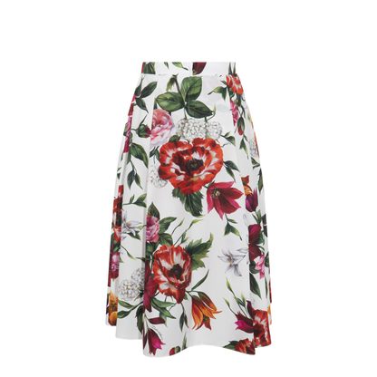 Flower-print Pleated Poplin Skirt - Image 4