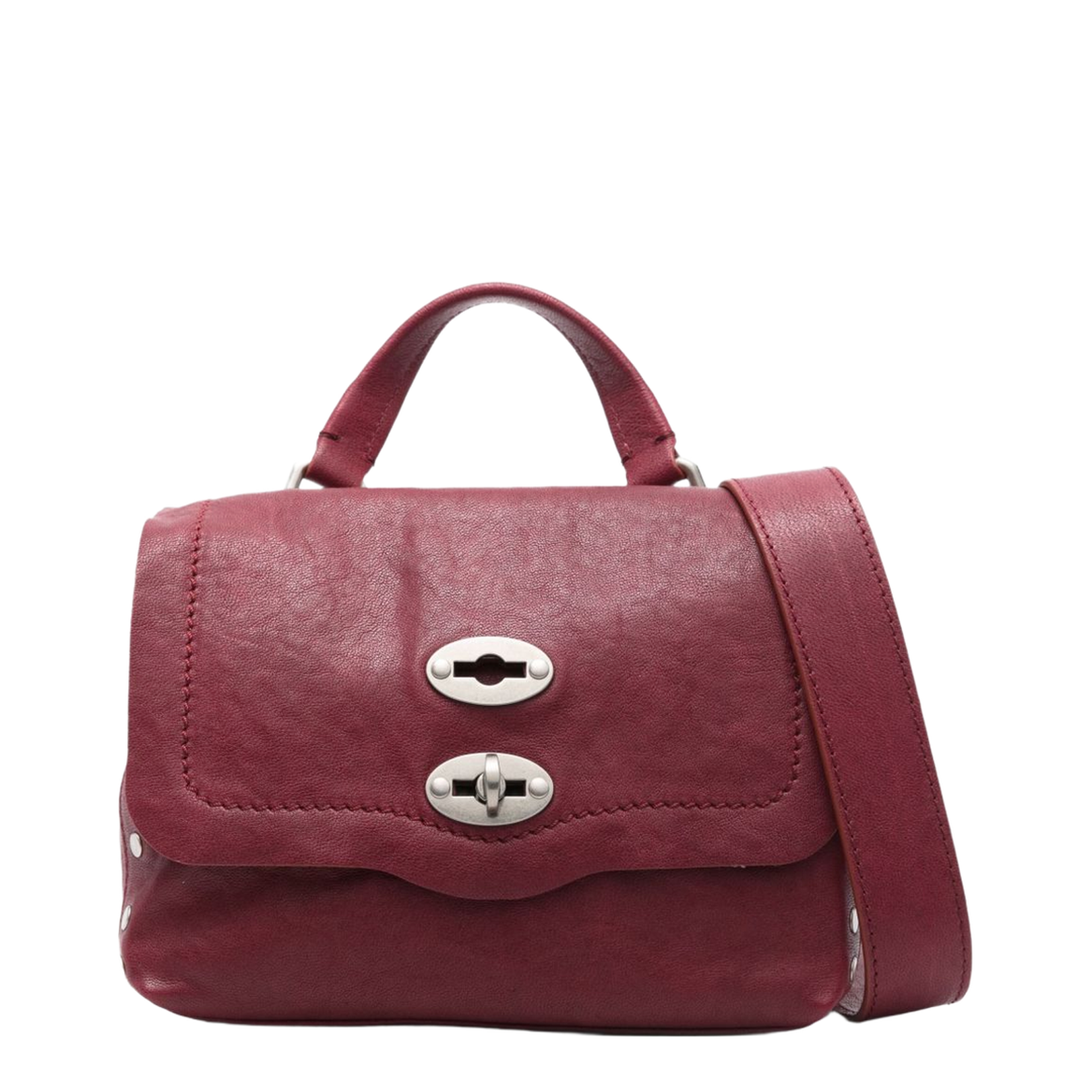 Postina Tabacco Baby Leather Handbag Red - Image 1