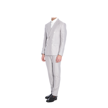 Deconstructed Double-Breasted Wool and Silk Suit - Image 2
