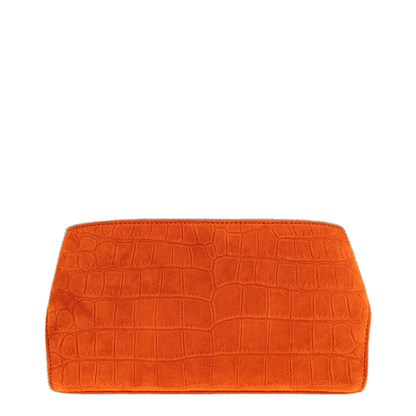 Hug Mini Croc-Embossed Calf Suede Crossbody Bag - Light Siena - Image 3