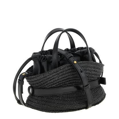 Shuffle Mini Bag in Calfskin and Raffia - Image 3
