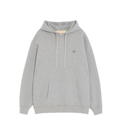 Cotton Hoodie with Vlogo Embroidery - Image 1