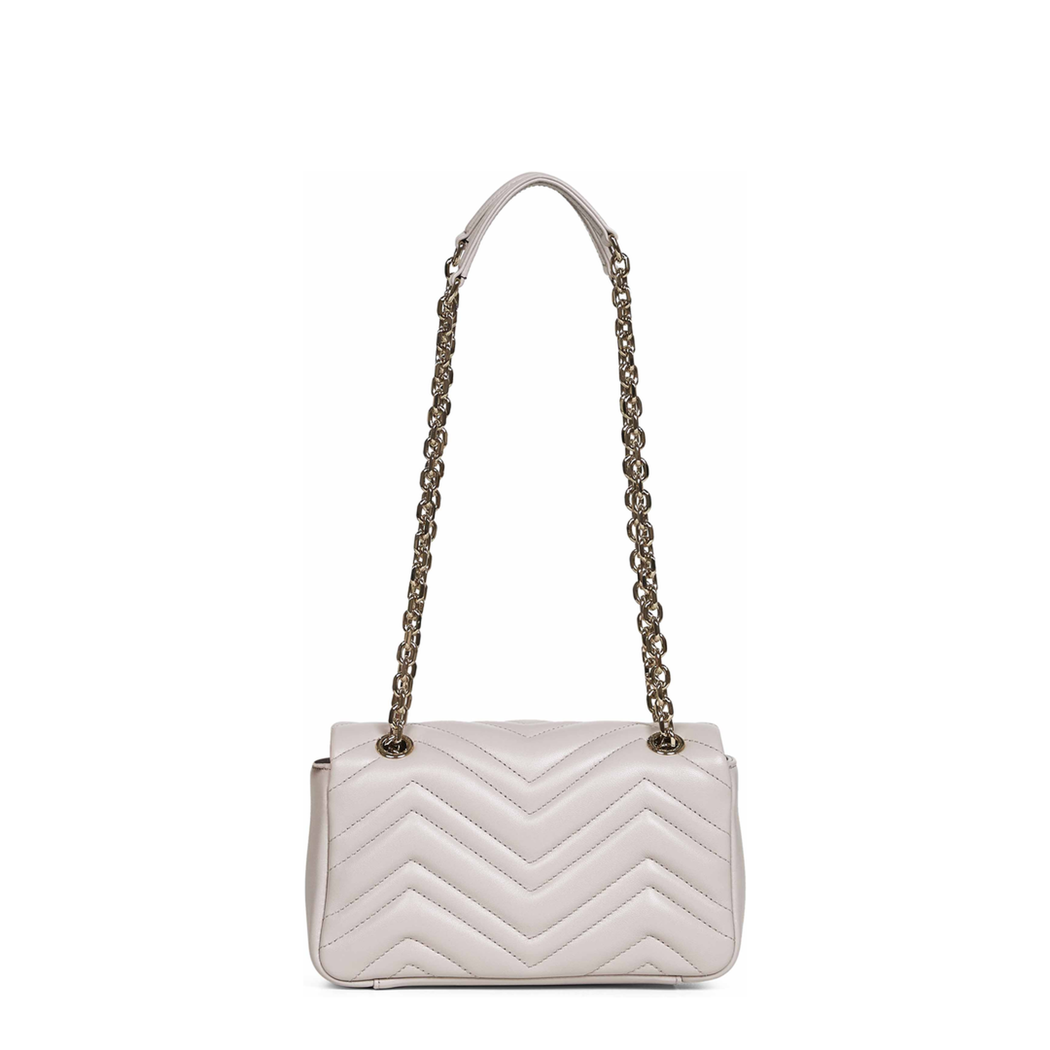 Small Shoulder Bag in Light Grey Leather - Image 3