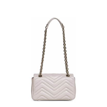 Small Shoulder Bag in Light Grey Leather - Image 3