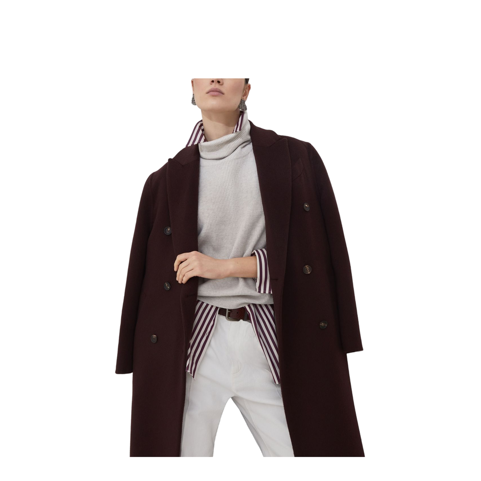 Handcrafted Coat in Burgundy - Image 2