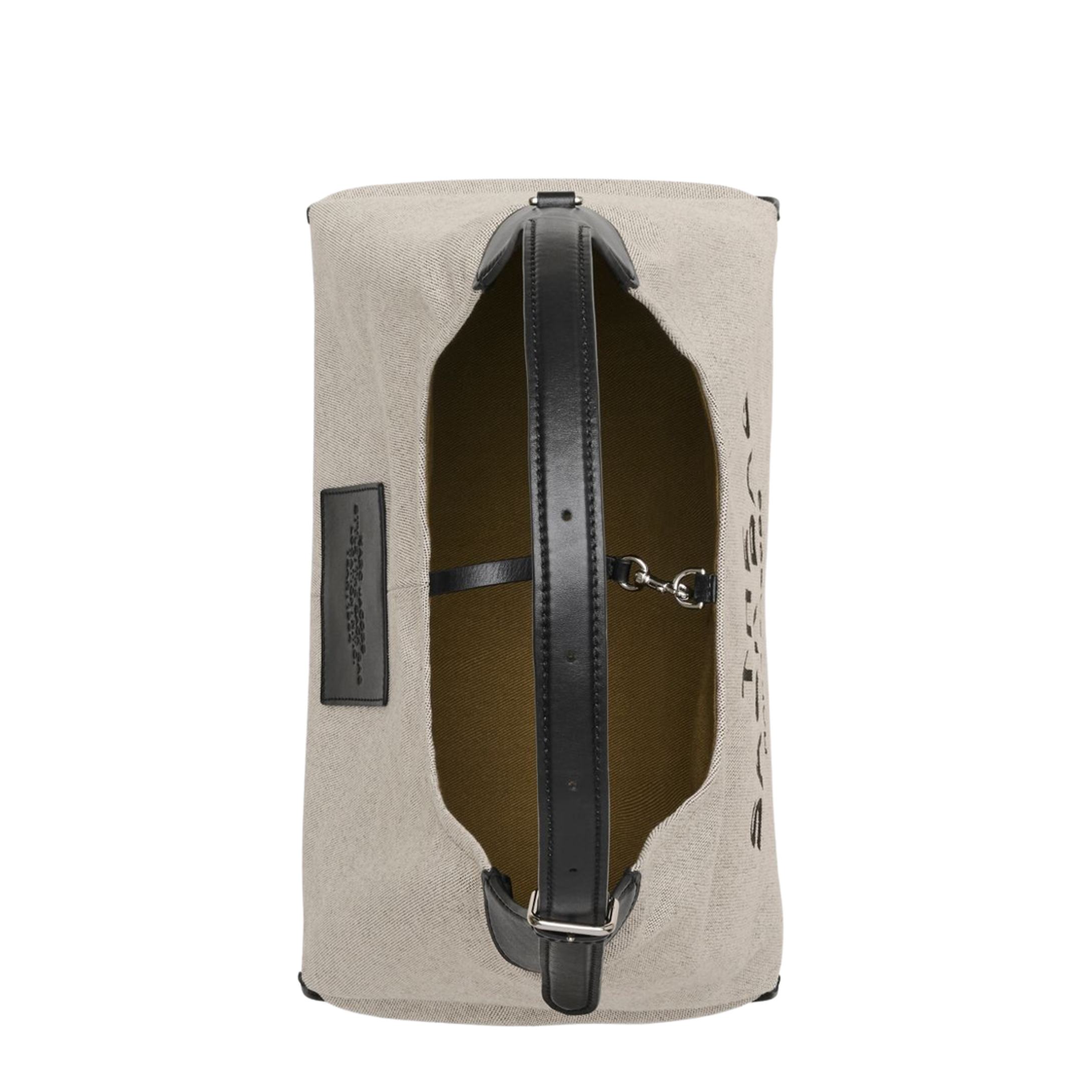 The Sack Bag Canvas Shoulder Bag - Ivory/Black - Image 6