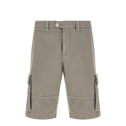 Cotton Cargo Shorts - Khaki Green - Image 1