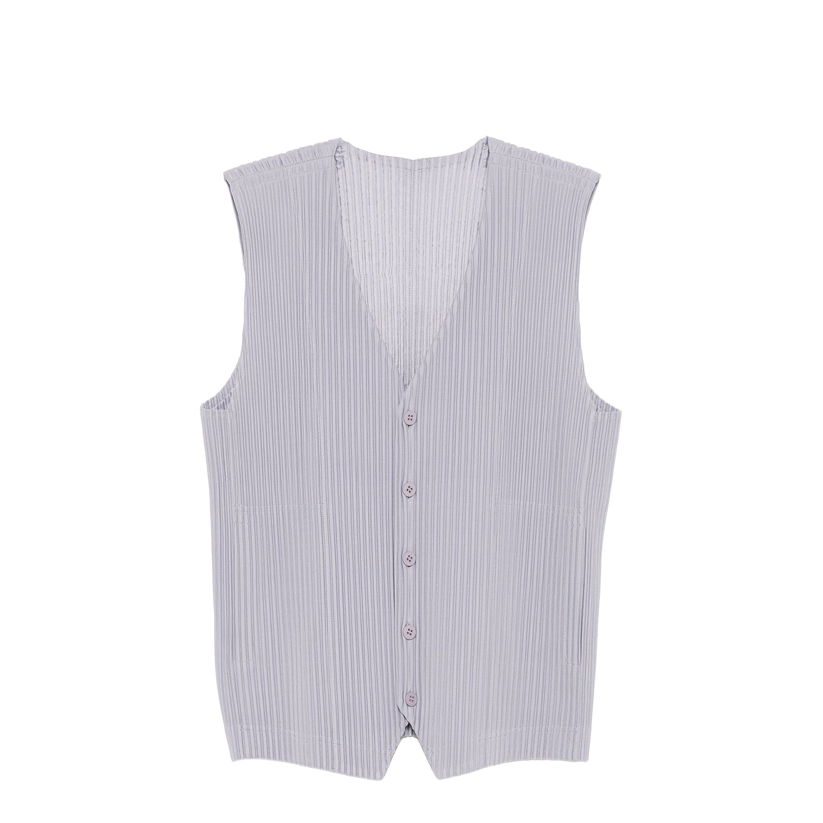Grey Front Button Fastening V-Neck Sleeveless - Image 1