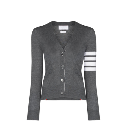 Wool 4 Bar V Neck Cardigan - Image 1