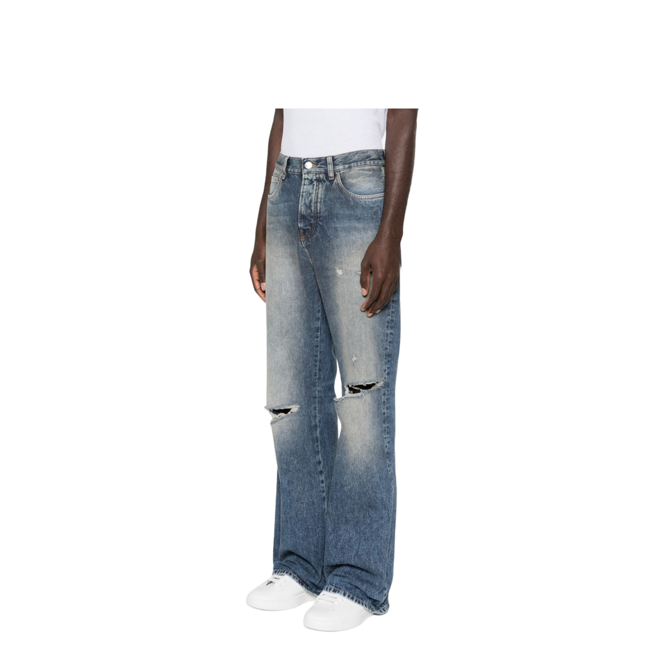 Ripped-Knees Bootcut Jeans - Image 3
