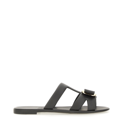 Black Leather Flats - Image 1
