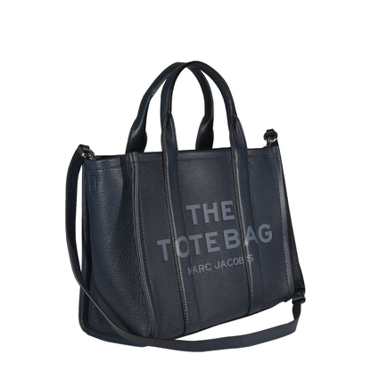 Leather Medium Tote Bag Blue - Image 4