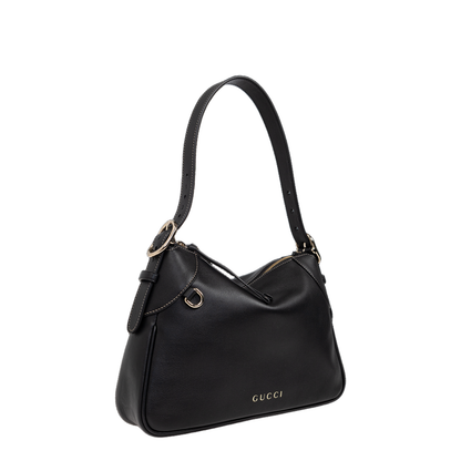 GG Emblem Leather Bucket Bag - Black - Image 4