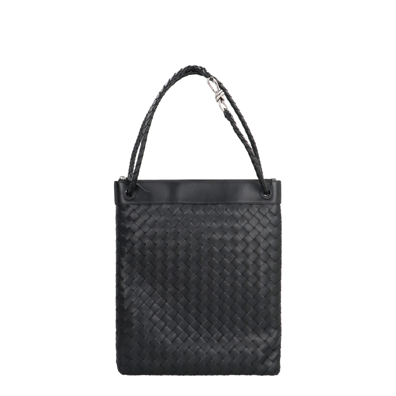 Andiamo Flat Leather Tote Bags - Black - Image 5