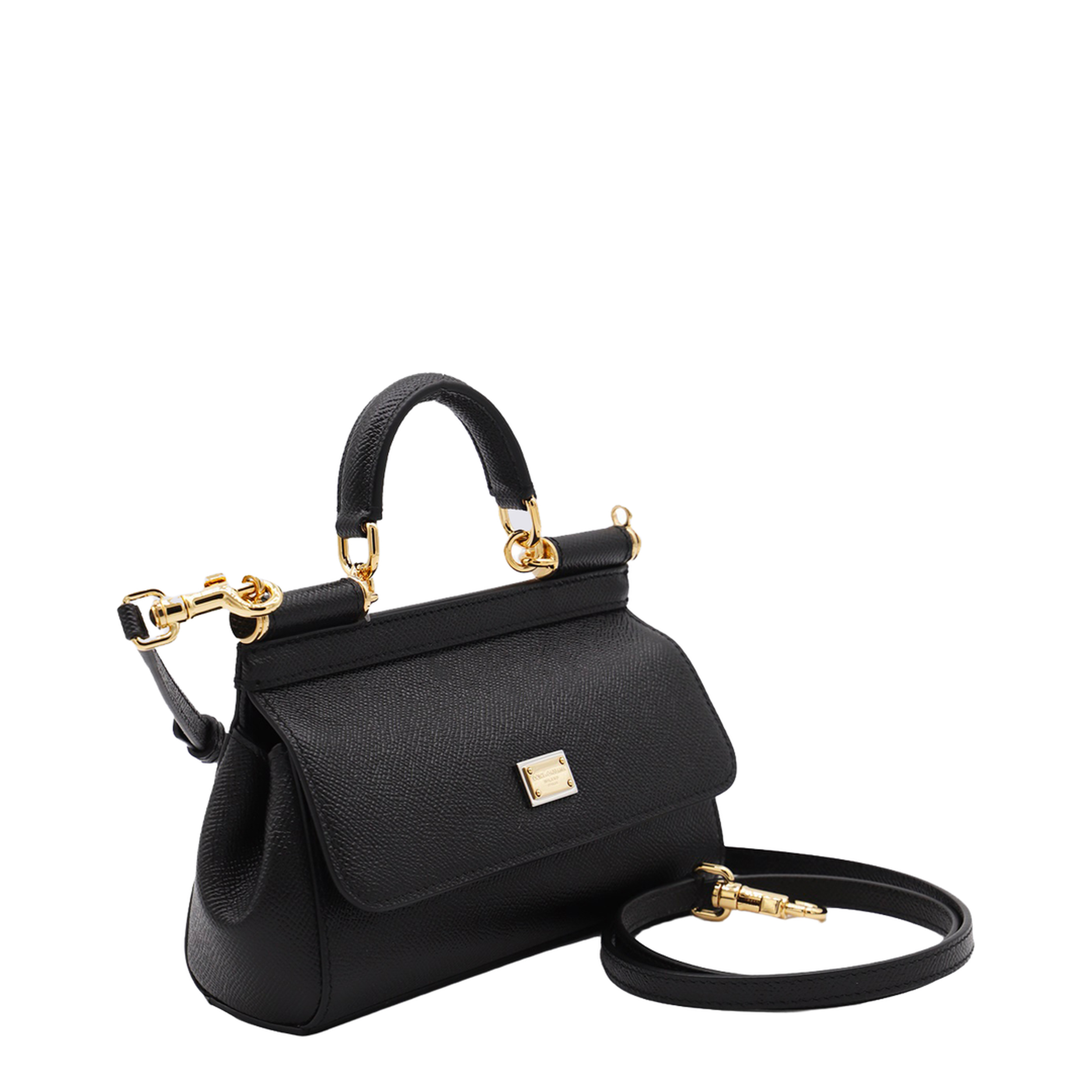 Sicily Small Calf Leather Top-Handle Bag - Nero - Image 7