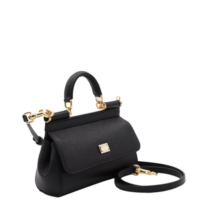 Sicily Small Calf Leather Top-Handle Bag - Nero - Image 7