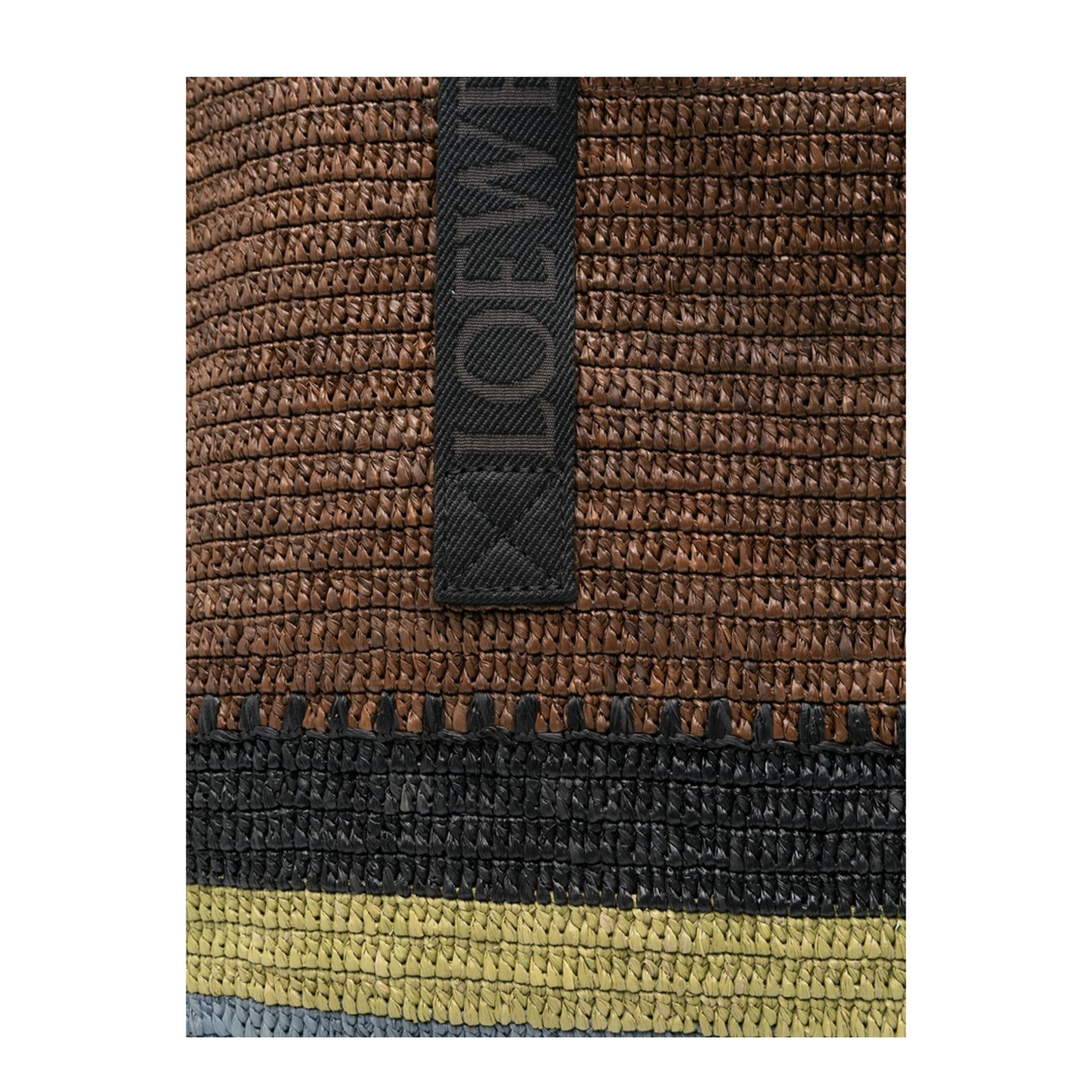 Fold Raffia Tote Bag - Brown - Image 3