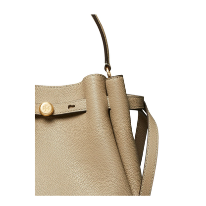 Romy Medium Pebbled Leather Bucket Bag - Soft Cement - Image 3