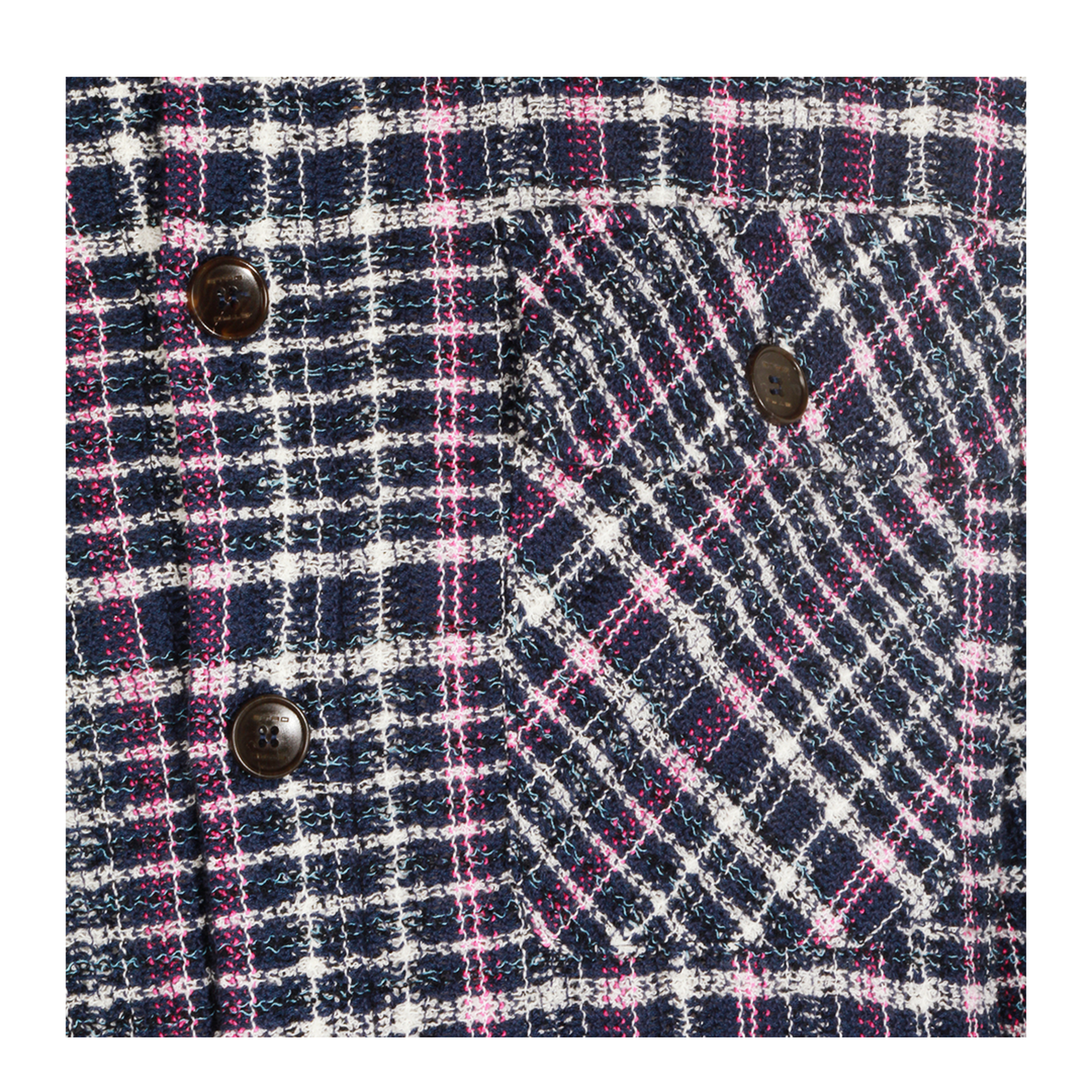 Check Motif Knitted Jacket Multicolor - Image 6