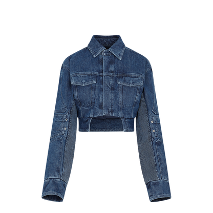 Motorcycle Hole Crop Jacket - Image 1