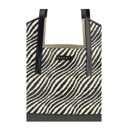 Raffia Effect Fabric Tote Bag - Image 4