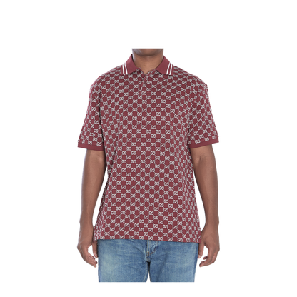 Cotton Piquet Jacquard Polo Shirt - Image 1