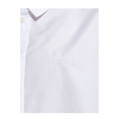 White Short Sleeves Button Fastening Collared Shirt - Image 4