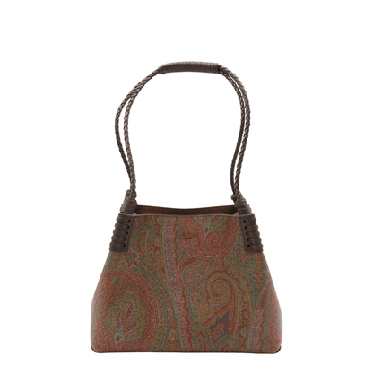 Libra Small Coated Paisley Tote Bag - Brown - Image 5