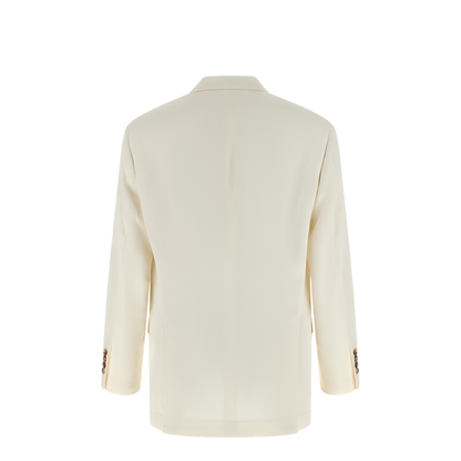 Linen Silk Blazer Beige - Image 2